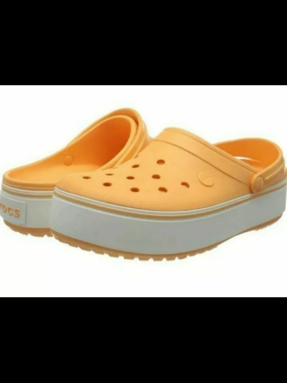 Orange Platform Crocs